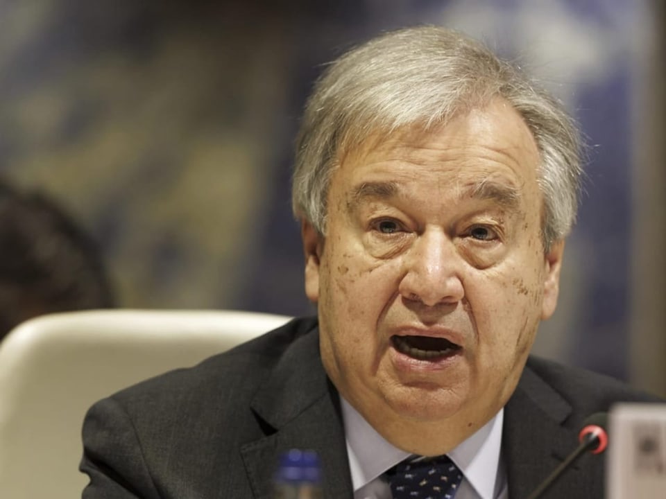 Nahaufnahme UNO-Generalsekretär Antonio Guterres 