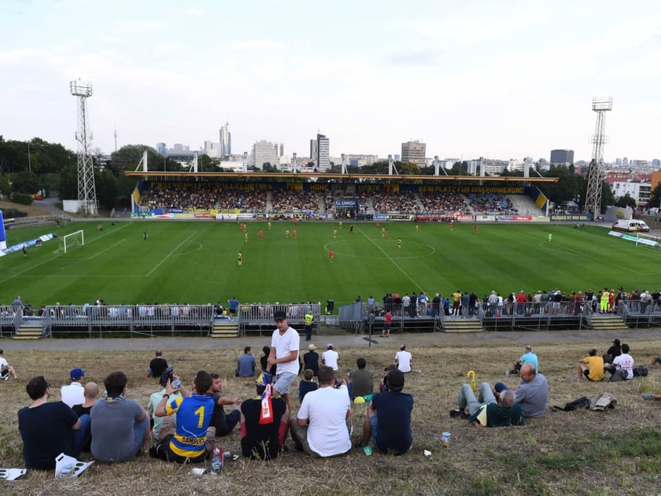 Stadion mit Skyline