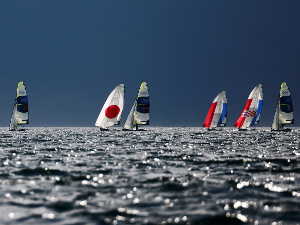 Tokyo 2020 Olympics - Sailing - Men's 49er - Opening Series - Enoshima Yacht Harbour - Tokyo, Japan - July 27, 2021. Competitors in action. REUTERS/Carlos Barria/File photo SEARCH "BEST OF THE TOKYO OLYMPICS" FOR ALL PICTURES. TPX IMAGES OF THE DAY.