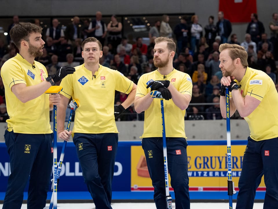 Das schwedische Curling-Team.
