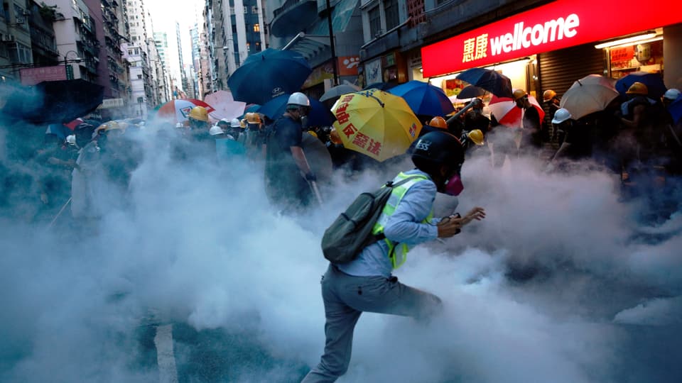 Die Demonstranten wollen freie Wahlen in Hongkong