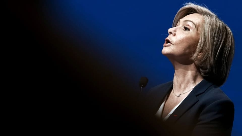 Ein Wahlkampfauftritt von Valérie Pécresse.