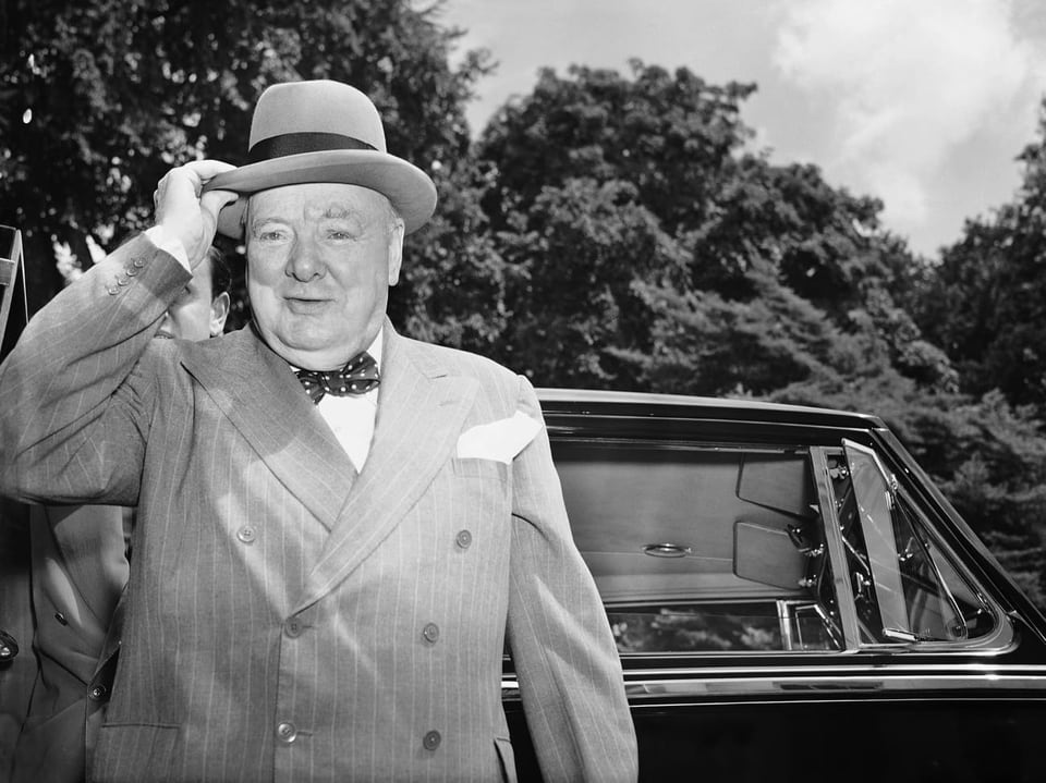 Zu sehen ist der ehemalige britische Premierminister Winston Churchill.
