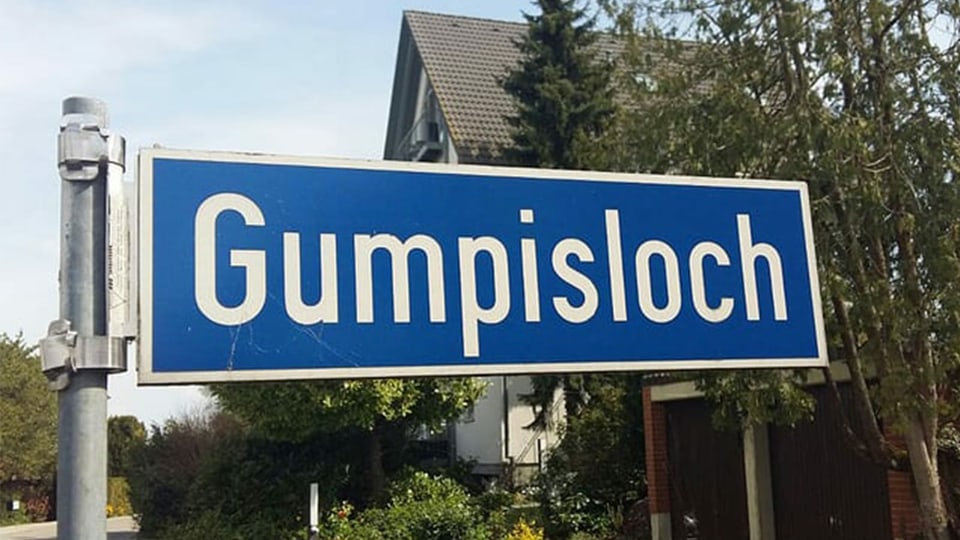 Gibt es wirklich: Strassenschild in Landschlacht TG.