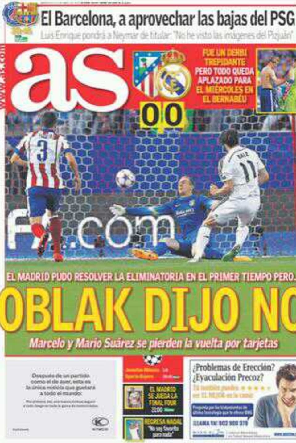 Fussball auf Titelseite einer Zeitung.