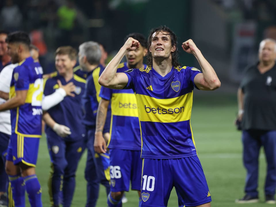Die Spieler von den Boca Juniors jubeln.