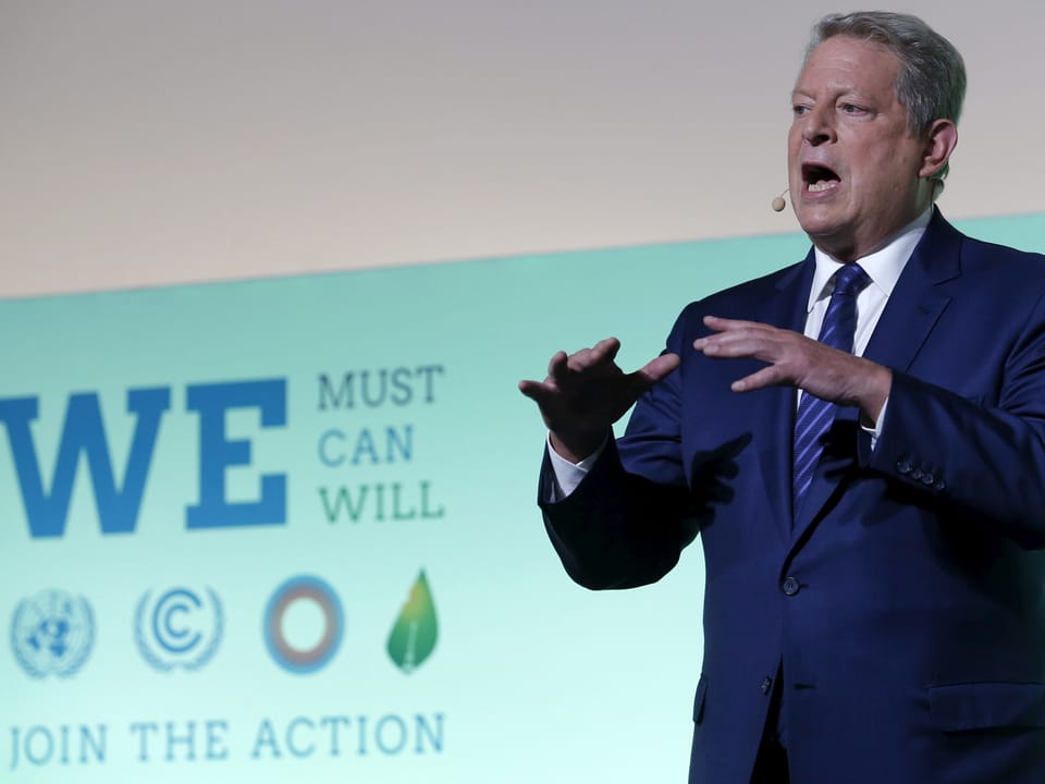 Al Gore spricht an einer Umweltschutz-Veranstaltung. 