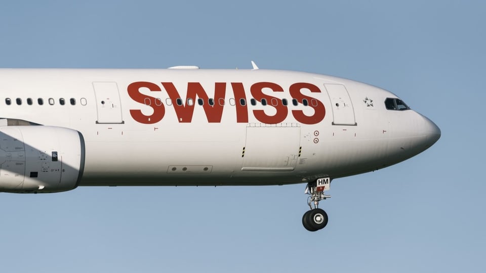 Eine Maschine der Swiss im Anflug