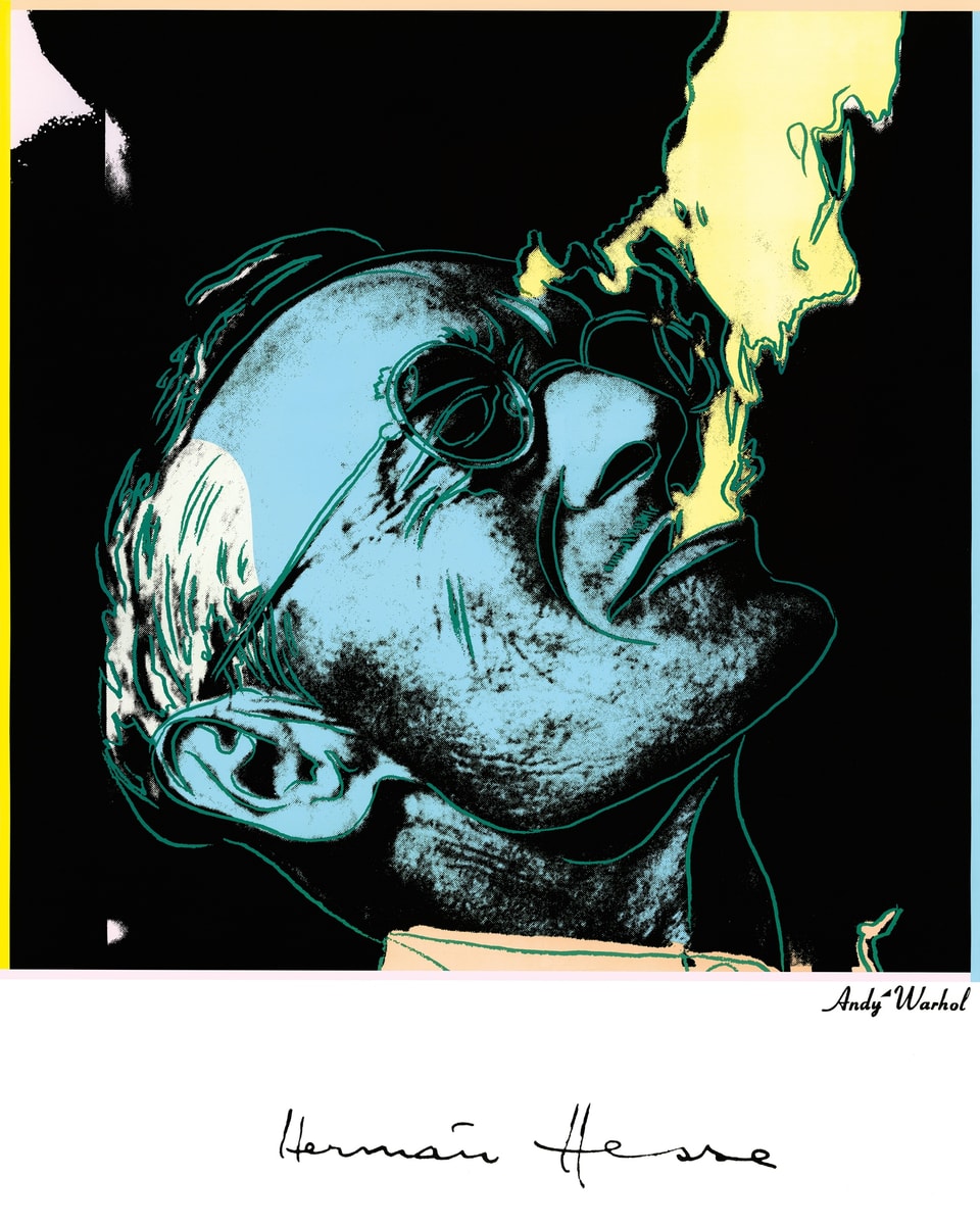 Hesse raucht Zigarre. Hermann-Hesse-Poster von Andy Warhol.