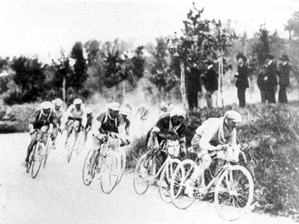 Radfahrer beim ersten Giro d'Italia