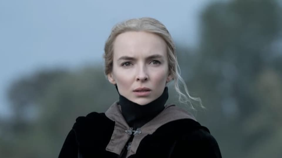 Nahaufnahme von Jodie Comer als Lady Marguerite de Carouges.