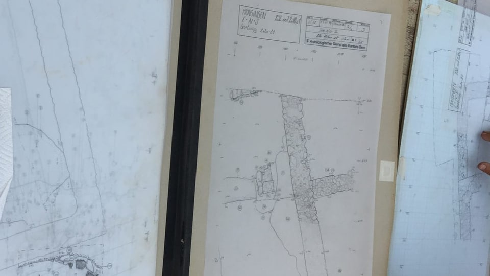 Pläne und Notizen der archäologischen Funde