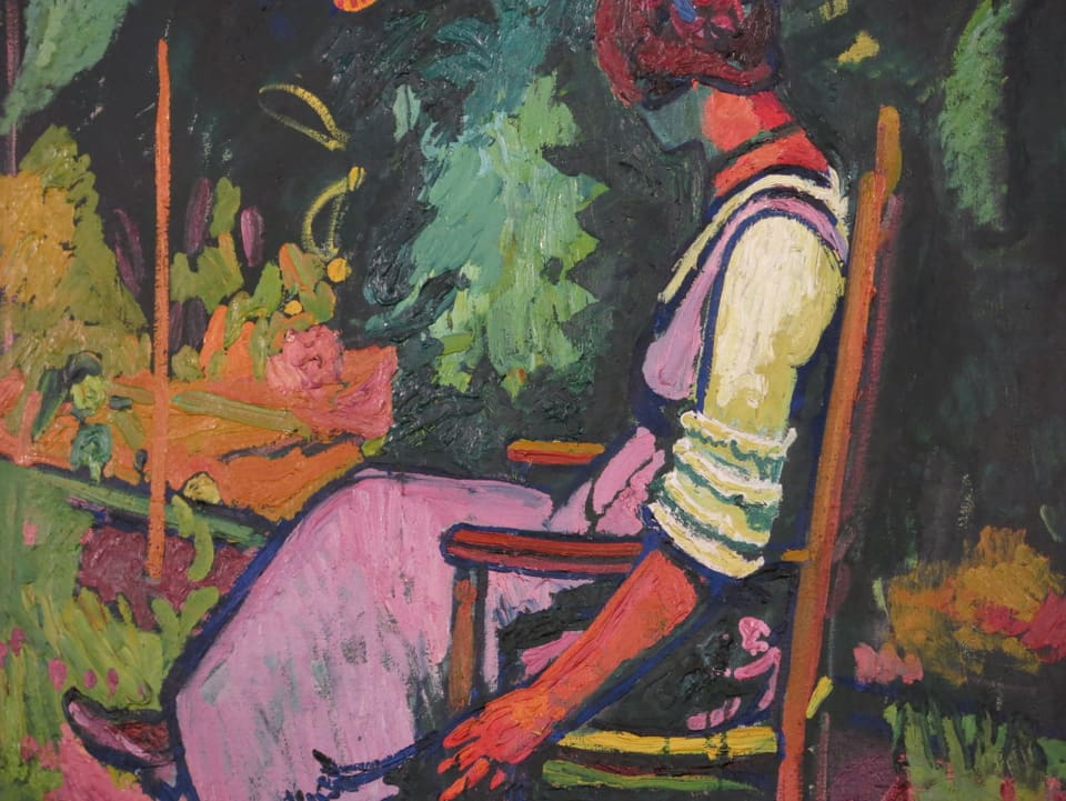 Ausschnitt aus dem Bild «Frau im Garten» von Cuno Amiet.