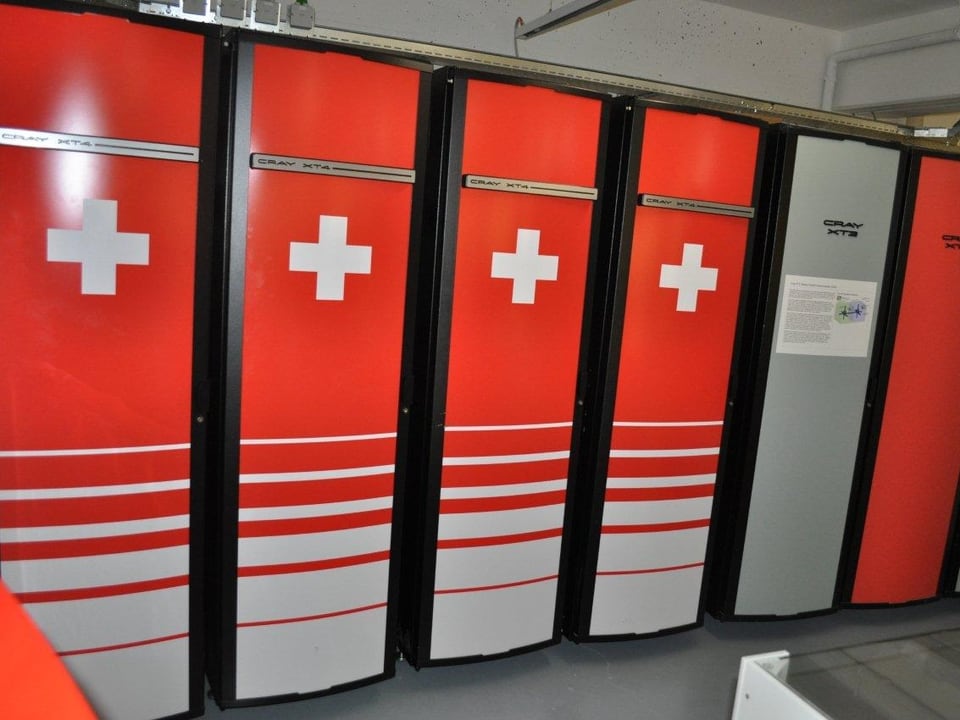 Ein Supercomputer in Racks.