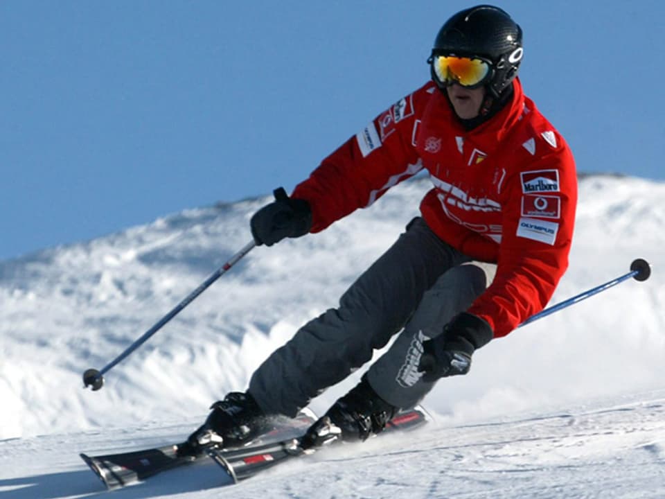 Michael Schumacher beim Skifahren.