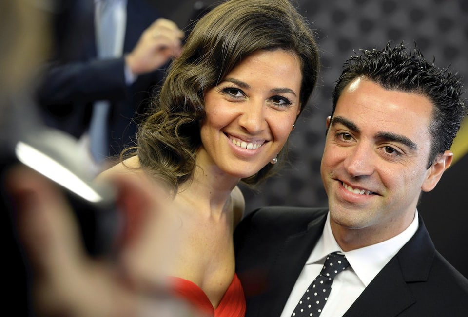 Xavi Hernandez mit Frau Nuria.