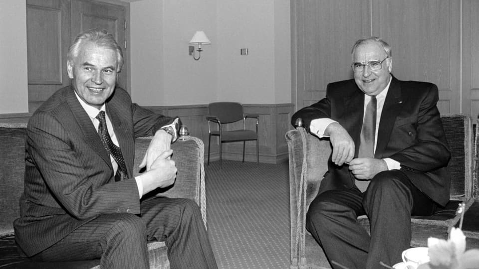 Hans Modrow und Helmut Kohl.