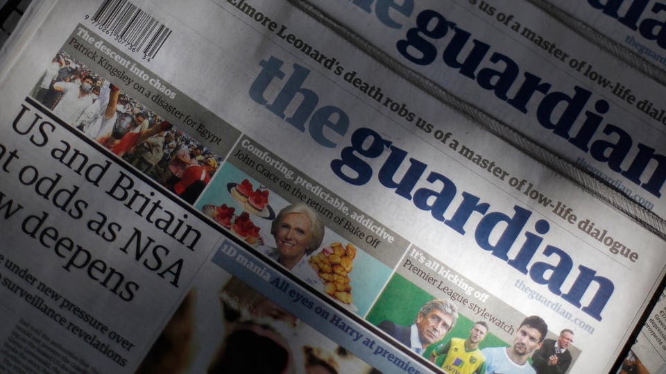 Titelseite der britischen Zeitung «Guardian»