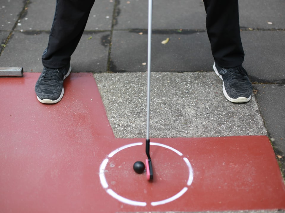 Minigolf am Abschlag