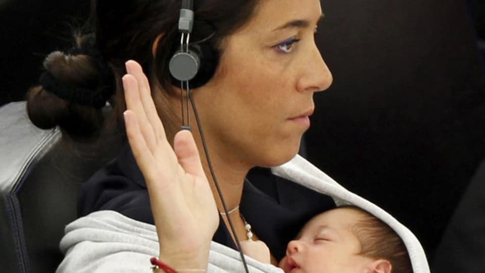 Frau mit Baby
