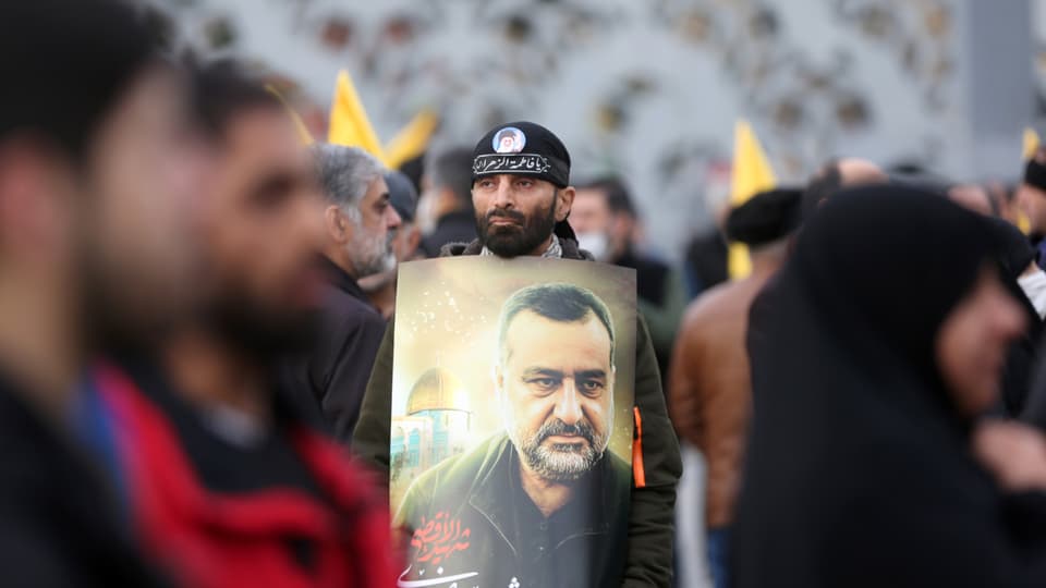 Trauerfeier für Mussawi am 28. Dezember 2023 in Teheran