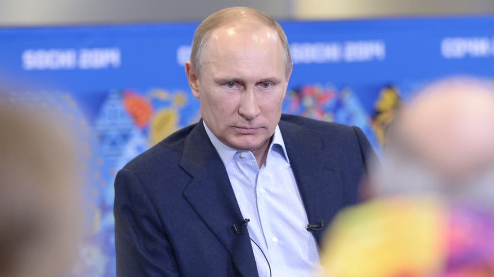 Präsident Putin im Bild.