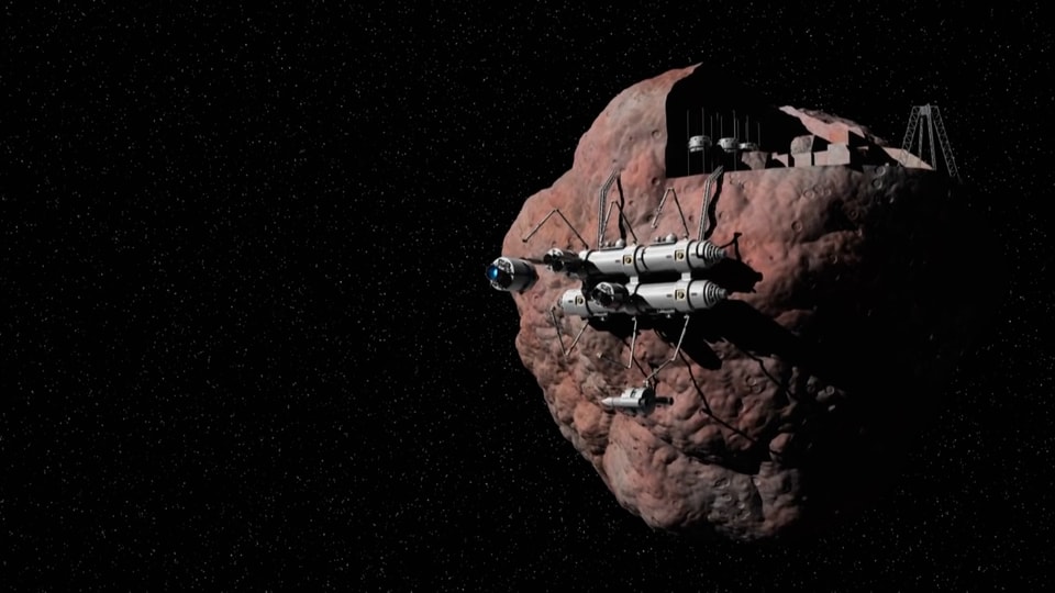 Illustration einer Asteroiden-Abbau-Firma