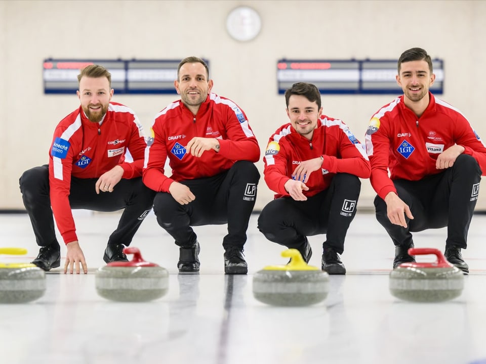 Yannick Schwaller, Sven Michel, Benoît Schwarz und Pablo Lachat