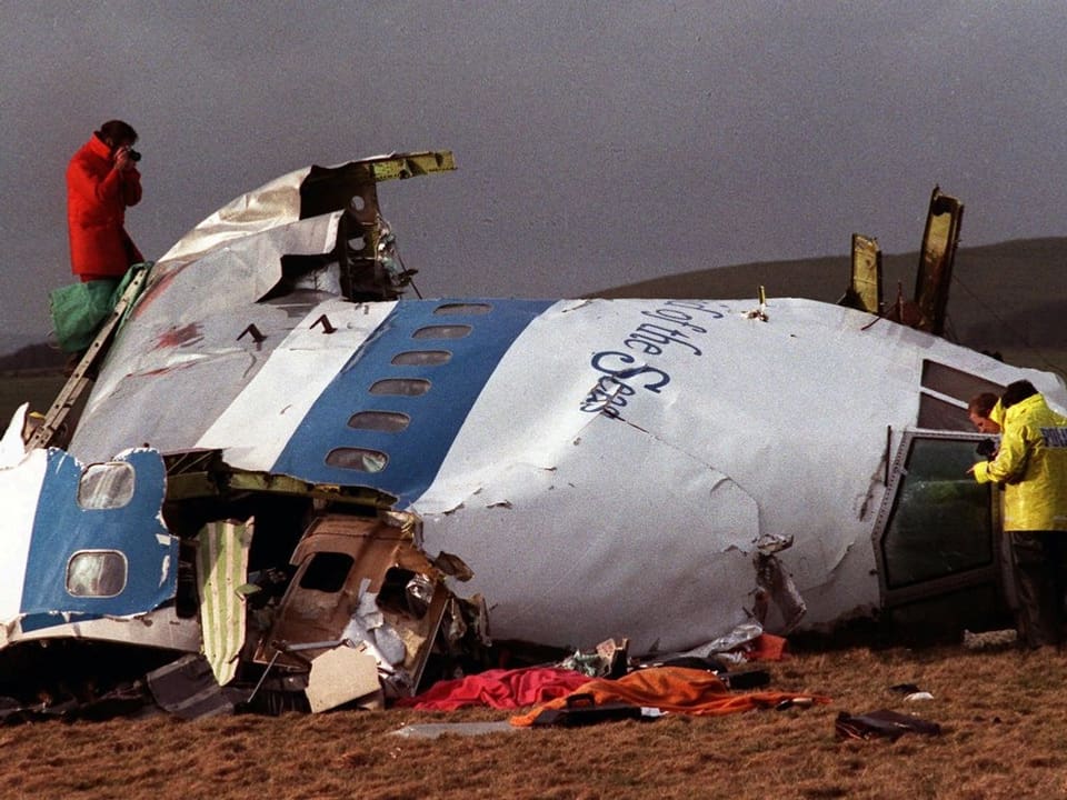 Hälfte des Cockpits der 1988 bei Lockerbie abgestürzten Pan Am Maschine.
