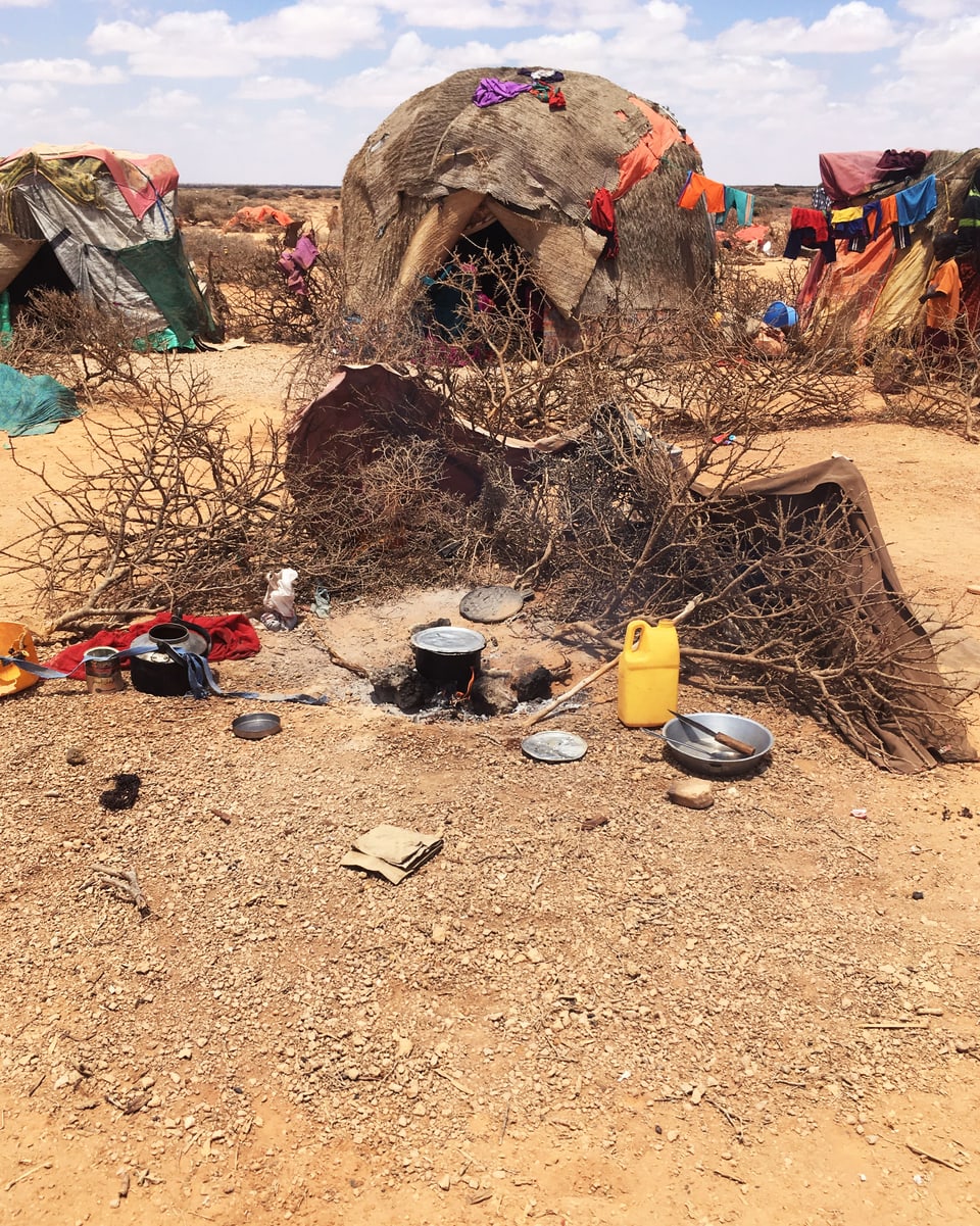 Eine provisorische Hütte in Somalia.