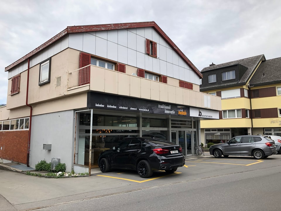 Standort vom geplanten neuen Verwaltungsgebäude an der Marktgasse 14 und 16 in Appenzell.