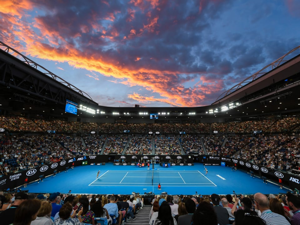 Bangen um ihre Pandemie-Versicherung: Australian Open in Melbourne.