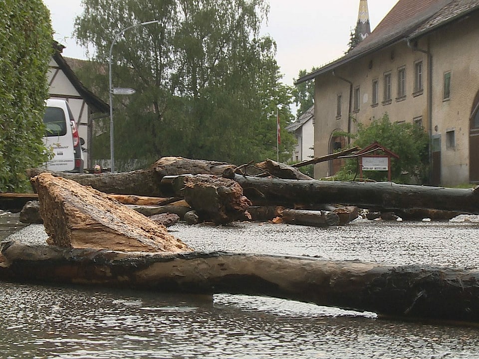 Überflutete Strasse