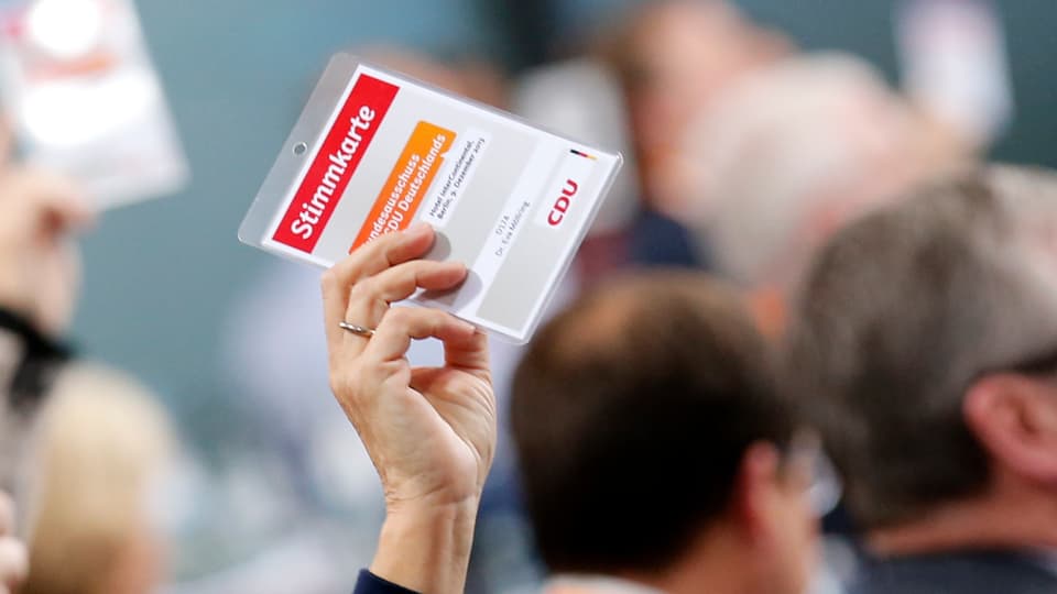 Eine Stimmkarte der CDU