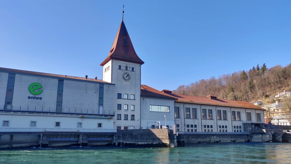 Gebäude des Wasserkraftwerks in Aarau