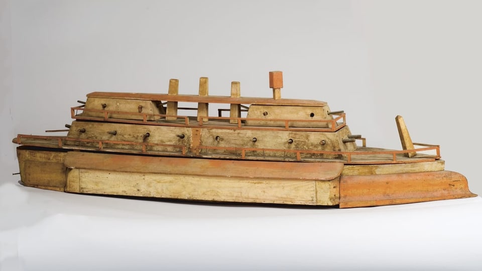 Ein Kriegsschiff aus Holz