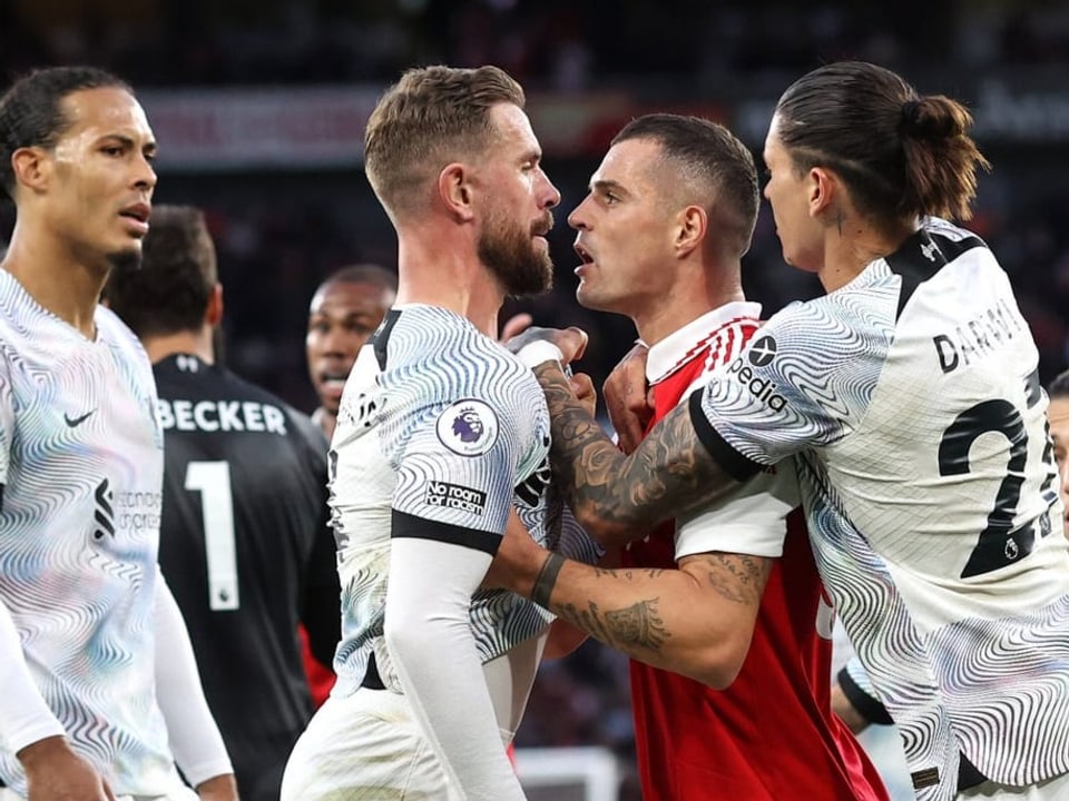 Legte sich mit Henderson an Granit Xhaka beim 3:2-Sieg gegen Liverpool am Sonntag.