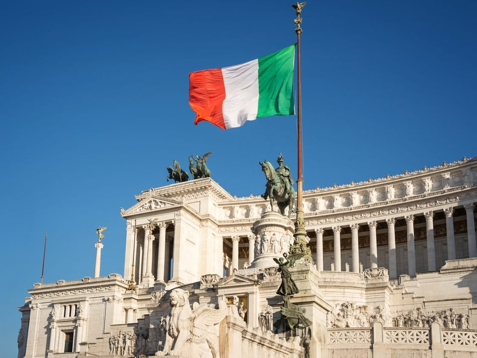 Italienflagge im Wind