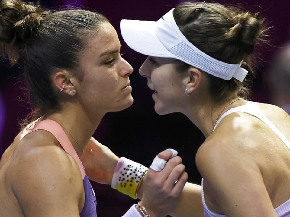Gratulationen nach dem bisher einzigen Duell Maria Sakkari, Belinda Bencic