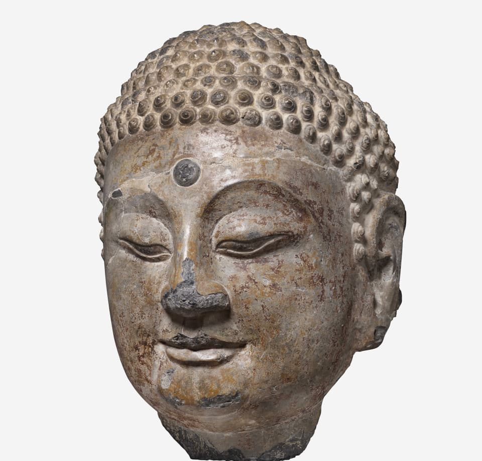 Nahaufnahme eines Buddhakopfs