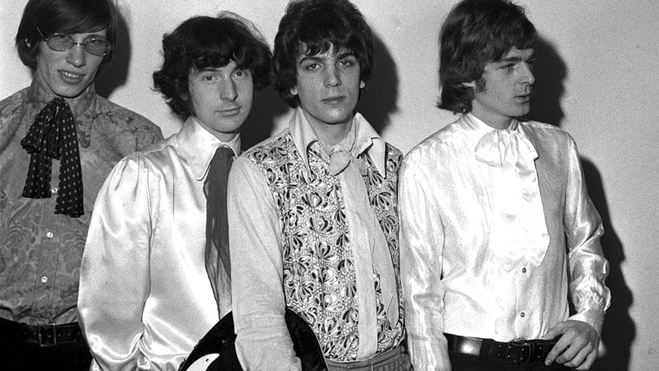 Pink Floyd in ihrer Urbesetzung von links nach rechts: Roger Waters, Nick Mason, Syd Barret und Rick Wright.
