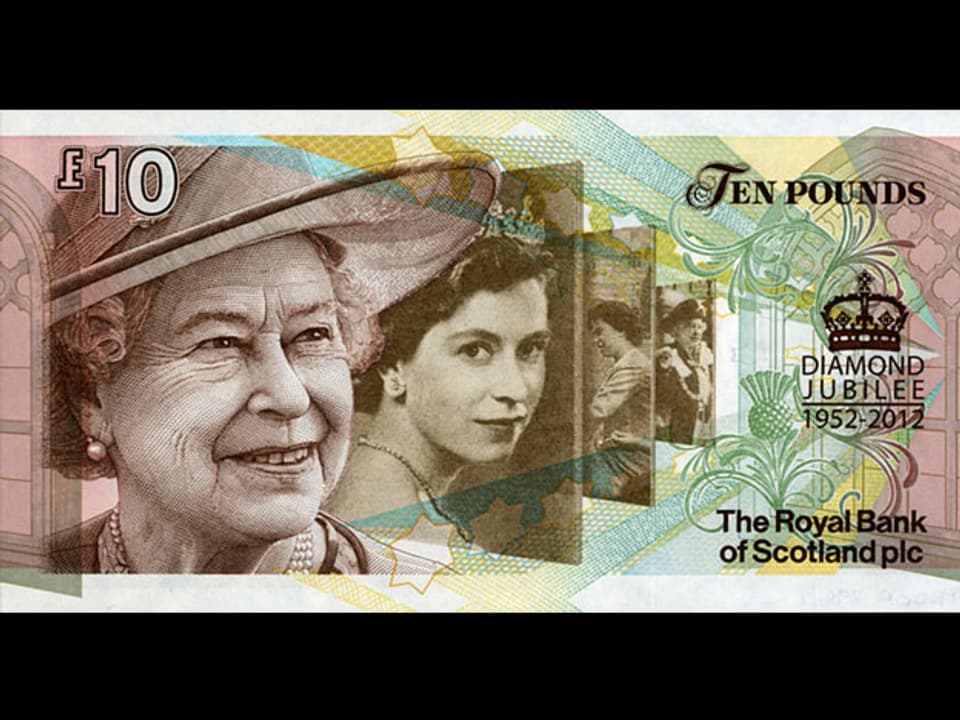 Banknote mit Queen. 