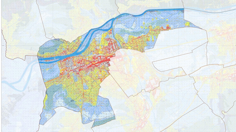Farbige Karte Stadt Aarau