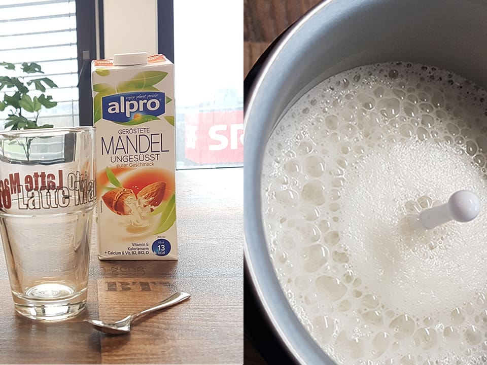 Mandelmilch und Schaum