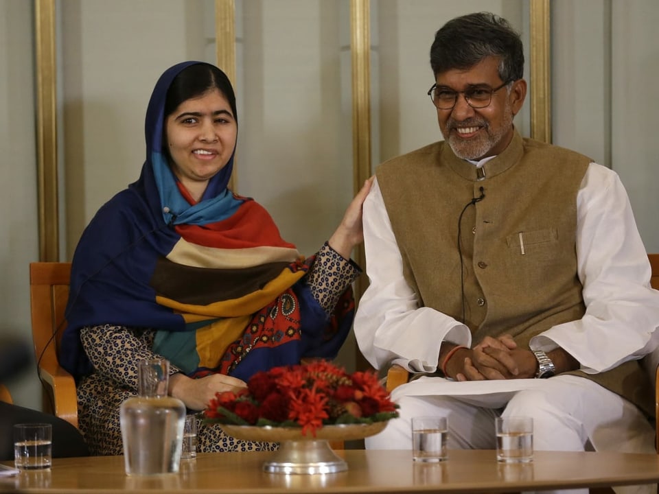 Malala Yousafzai und Kailash Satyarthi.