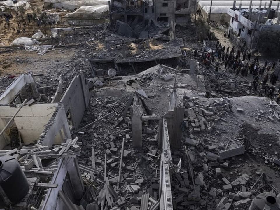 Zerstörtes Gebäude in Rafah