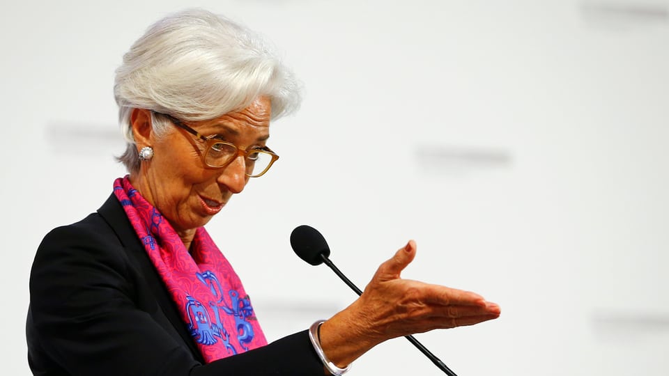 Christine Lagarde bei einer Rede.