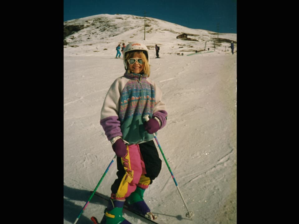 Anic Lautenschlager als Kind aus den Skiern