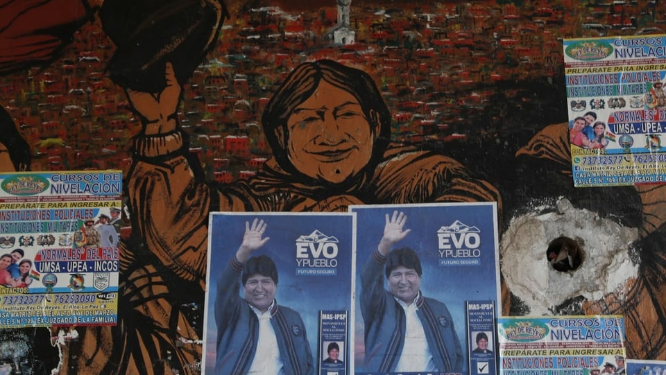 Wahlplakat Evo Morales.