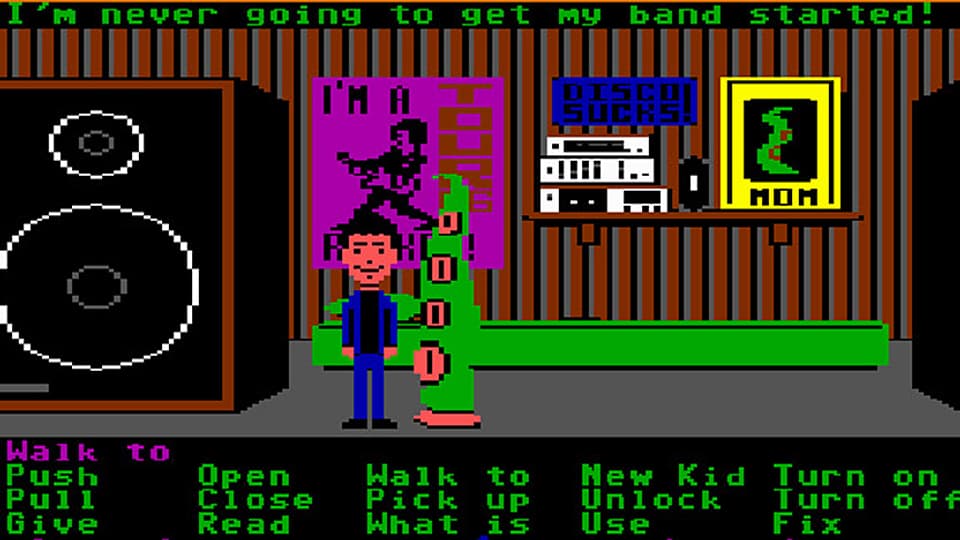  Ein Bildschirmfoto des Commodore-64-Games «Maniac Mansion»